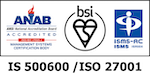 認証登録番号: IS 500600 認証基準: JIS Q 27001:2006(ISO/IEC 27001:2005)