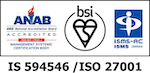 認証登録番号: IS 594546 認証基準: JIS Q 27001:2006(ISO/IEC 27001:2005)
