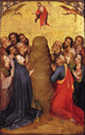 聖ラウレンツの画家、祭壇画の部分「キリスト昇天」、1420年ごろ、ケルン、ヴァルラフ美術館