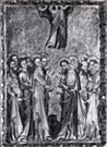 ケルン派、祭壇画の部分「キリスト昇天」、1330年ごろ、ケルン、ヴァルラフ美術館