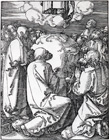 デューラー、木版画「キリスト昇天」、連作『小受難伝』の一、1510年ごろ