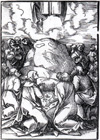 ショイフェライン、木版画「キリスト昇天」、ウルリヒ・ピンダーの『キリスト受難の鏡』のための挿絵連作の一、1507年