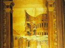 実景をあらわすコーロの透視画（スパリエーラ）「ローマのコロッセオ」（部分）　モンテ・オリヴェト・マッジョーレ修道院　フラ・ジョヴァンニ・ダ・ヴェローナ　1502-16年