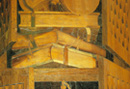 コーロの透視画（スパリエーラ）「聖杯と書物」（部分）　シエナ大聖堂　フラ・ジョヴァンニ・ダ・ヴェローナ　1503-05年