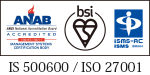 認証登録番号: IS 500600
認証基準: JIS Q 27001:2006(ISO/IEC 27001:2005)
